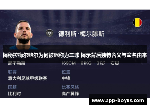 揭秘拉梅尔鲍尔为何被昵称为三球 揭示背后独特含义与命名由来